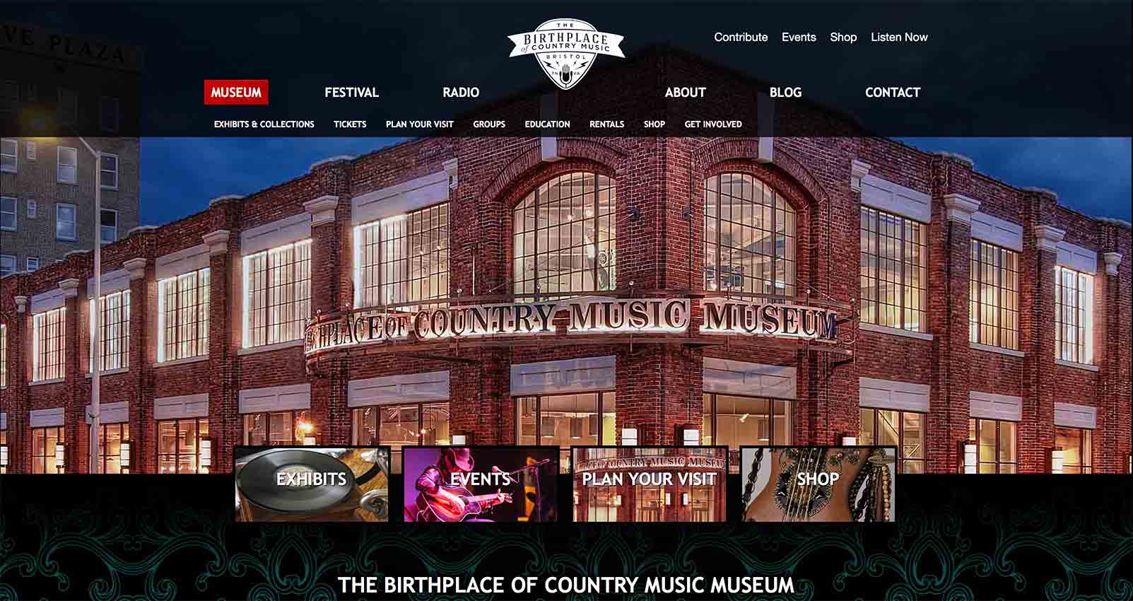 Screenshot of birthplaceofcountrymusic.org