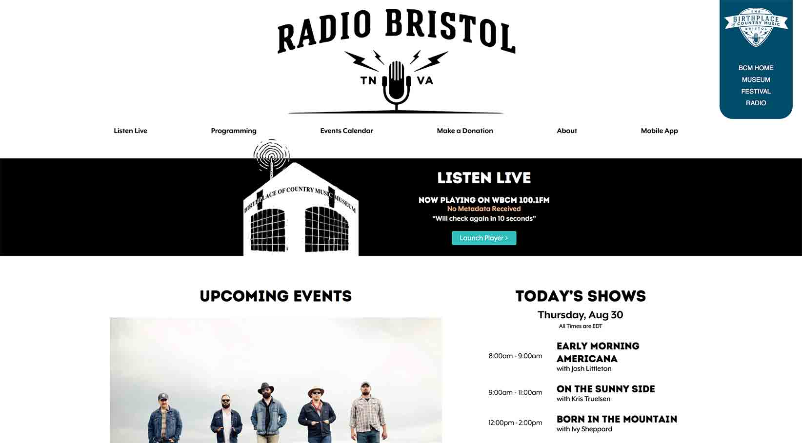 Screenshot of listenradiobristol.org